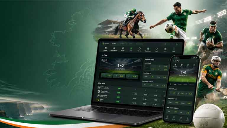 online sports betting with athletes behind a laptop